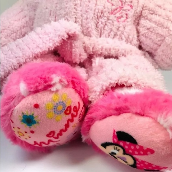 Build A Bear Disney MINNIE MOUSE 17” Pink & White Polka Dot Bow-EUC w Bathrobe - Picture 2 of 6